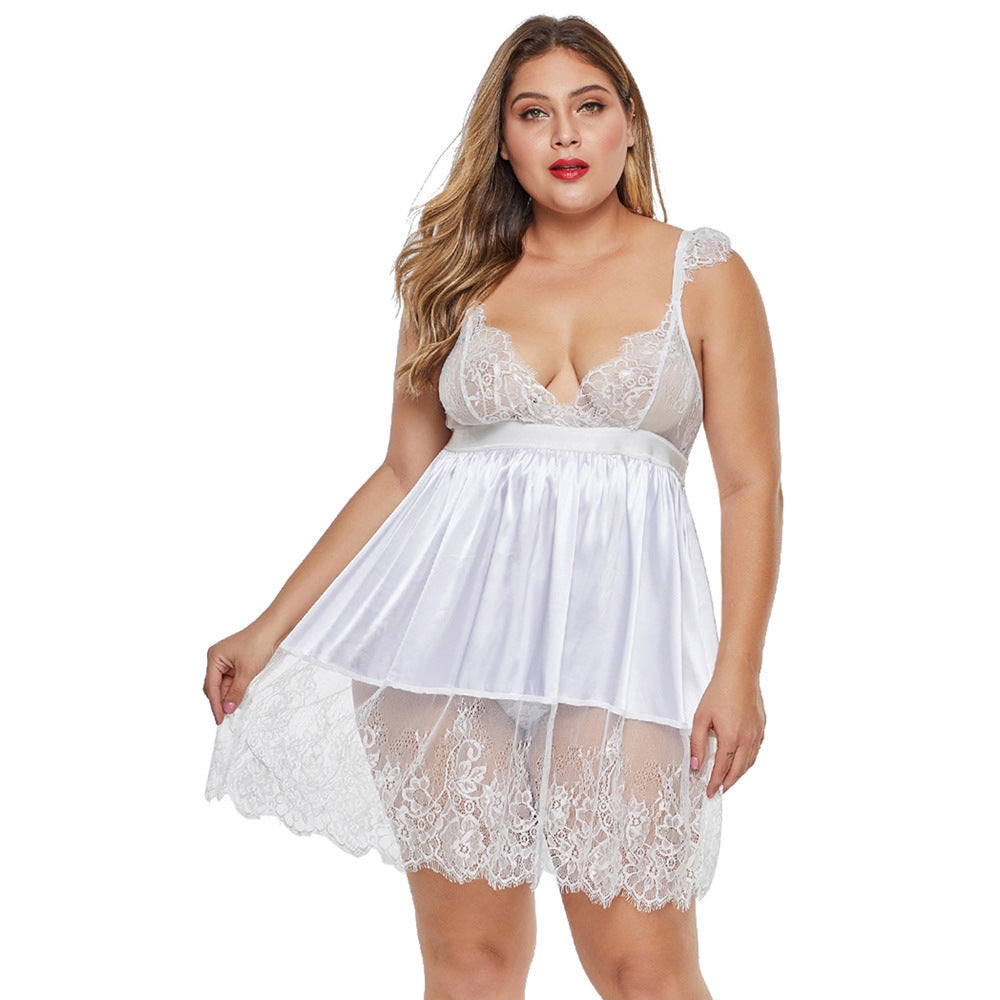 Sexy dentelle couture deux-piece nuisette
