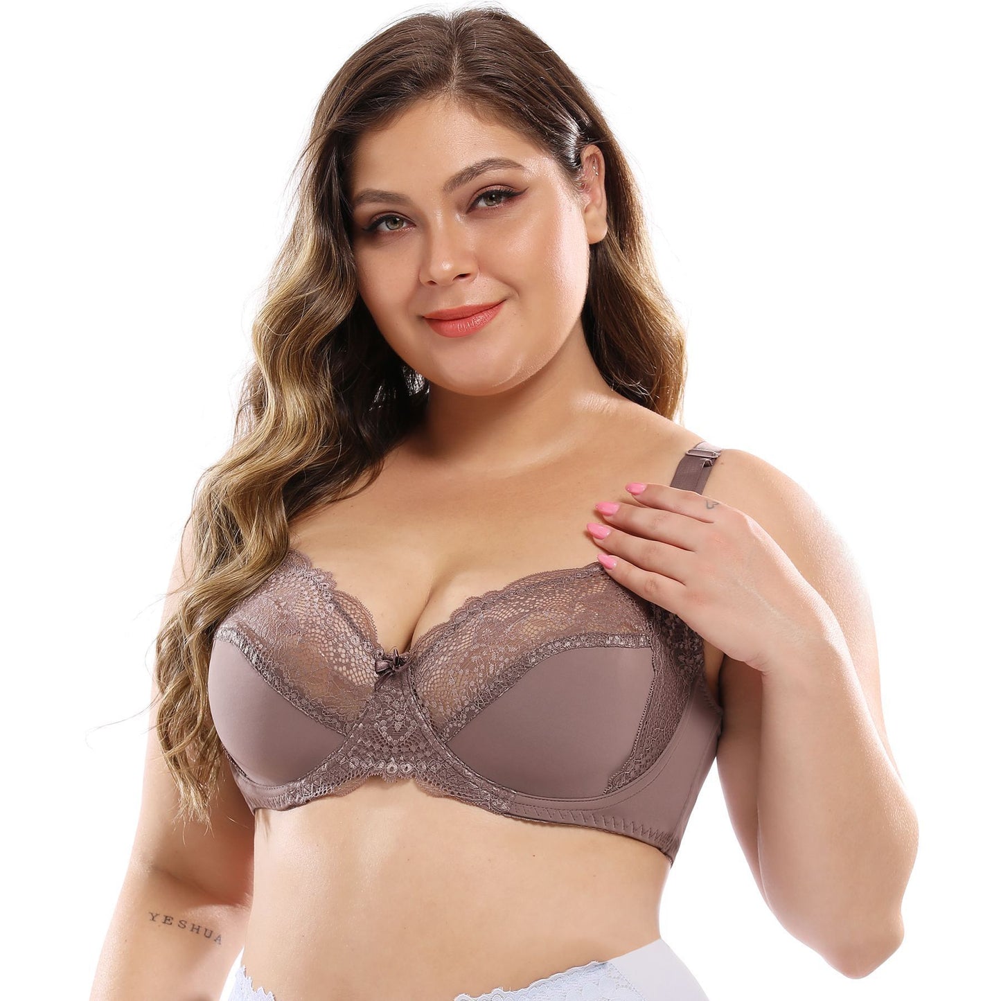 Super-mince dentelle plus-taille de soutien-gorge