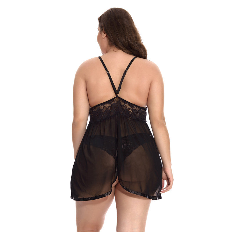 Sexy transparent dentelle dentelle cou sexy pyjamas
