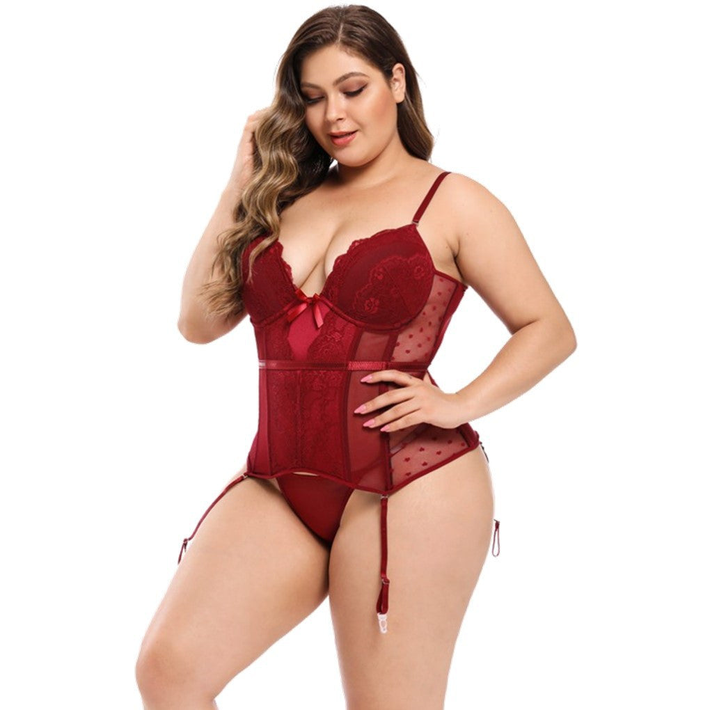 Grande Taille Satin Dentelle Couture moulante Minceur Recueillir Costume