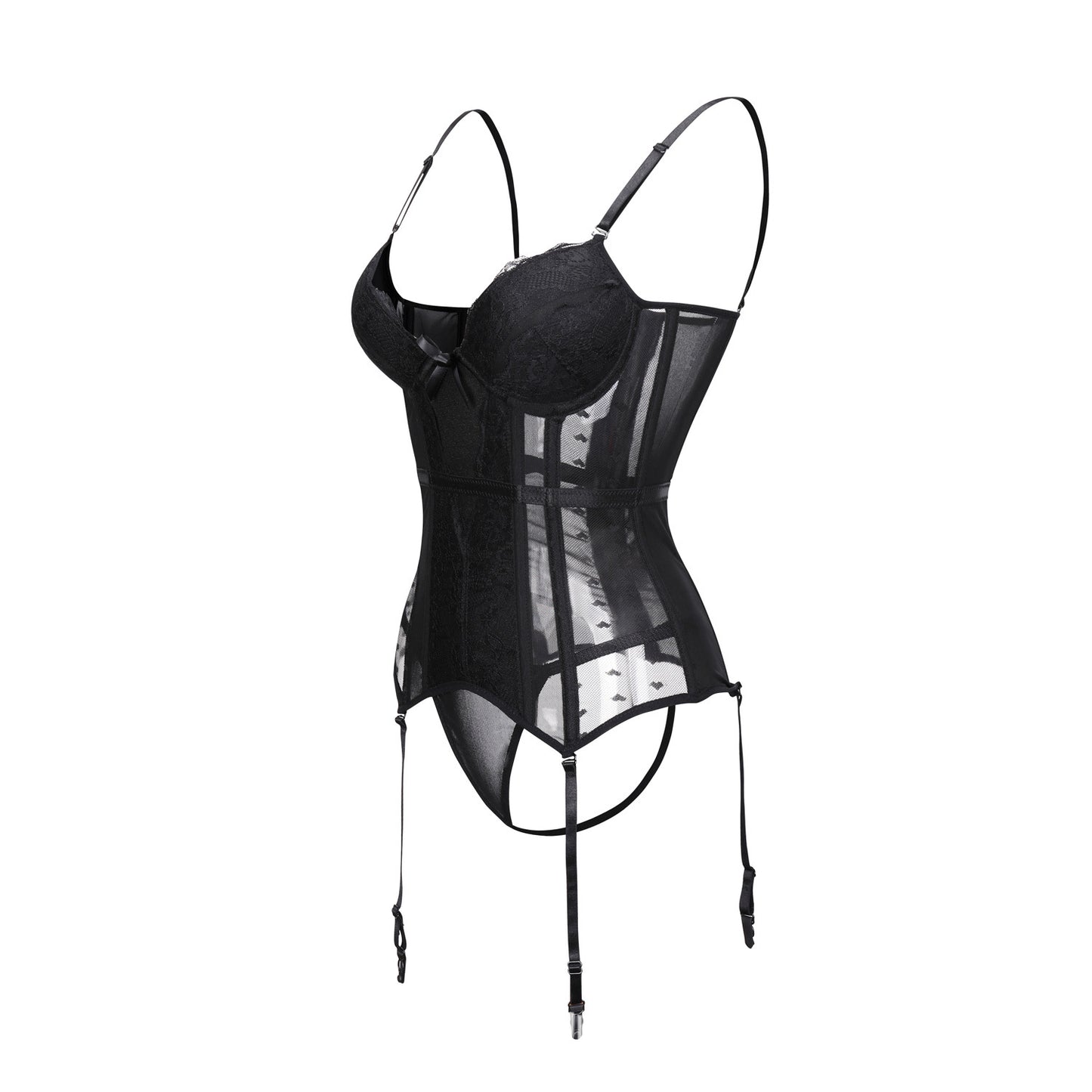 Grande Taille Satin Dentelle Couture moulante Minceur Recueillir Costume