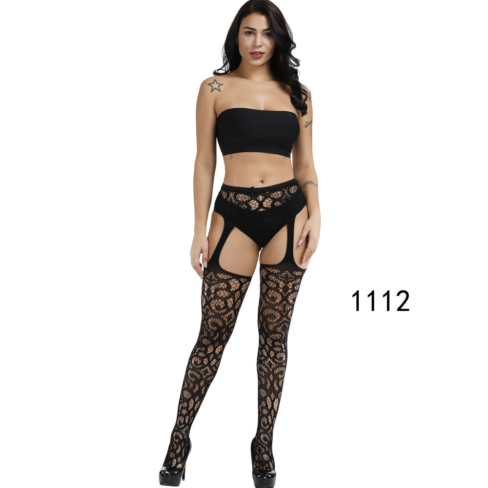 Sexy Garter Stocking Jacquard Pants Hollow