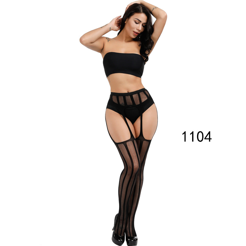 Sexy Garter Stocking Jacquard Pants Hollow