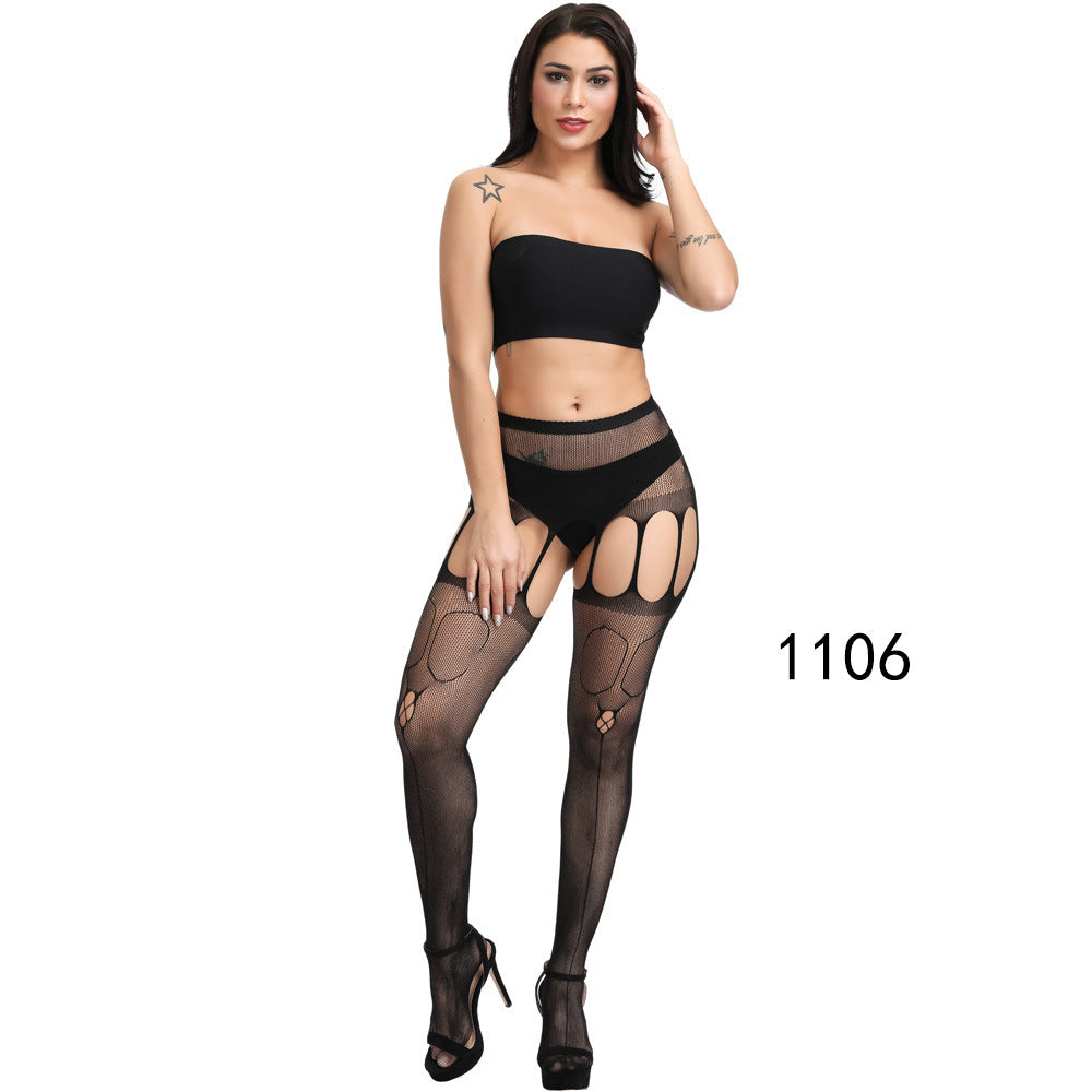 Sexy Garter Stocking Jacquard Pants Hollow