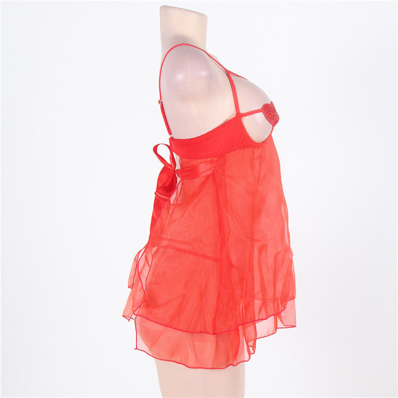 Women's Fashion Mesh Pajamas Suspenders Nightdress