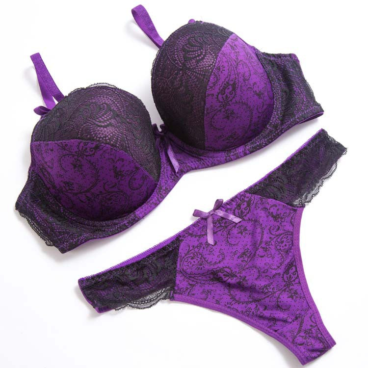 Lace color matching underwear set Be sexy