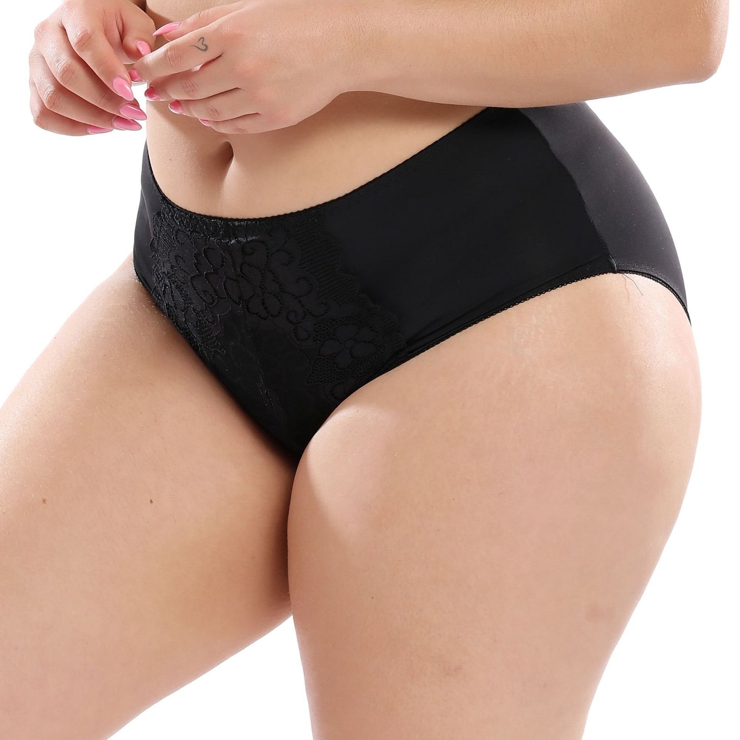Plus-taille de femmes sous-vêtements sexy dentelle taille haute mémoires graisse