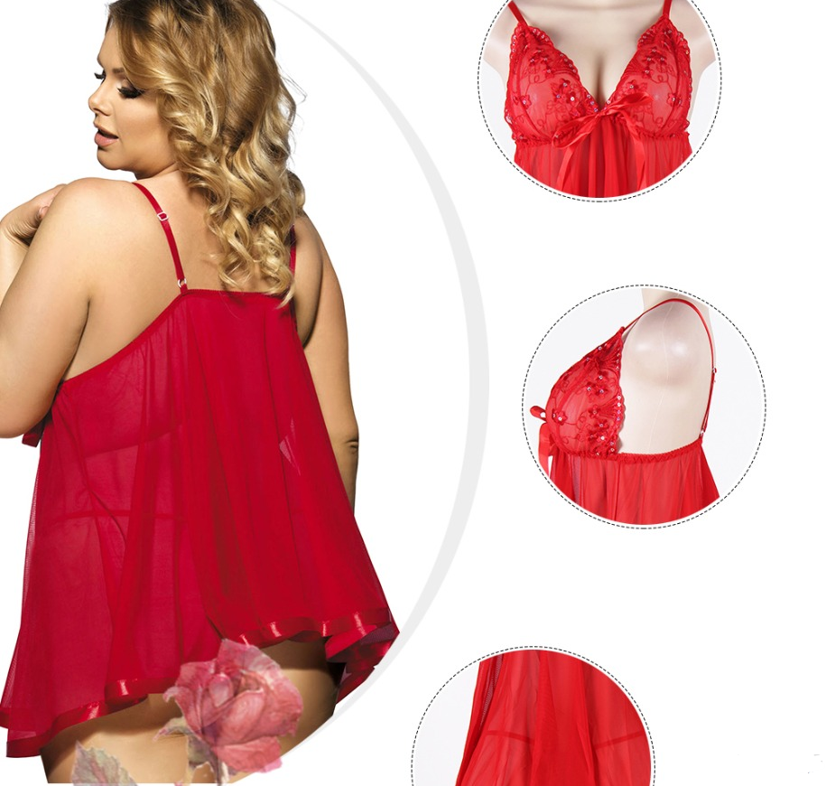 Femmes Sexy Lingerie Big Code 6XL Robe de nuit