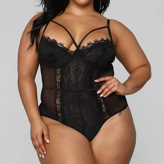 Sexy Lace Suspenders For Plus Size Onesies