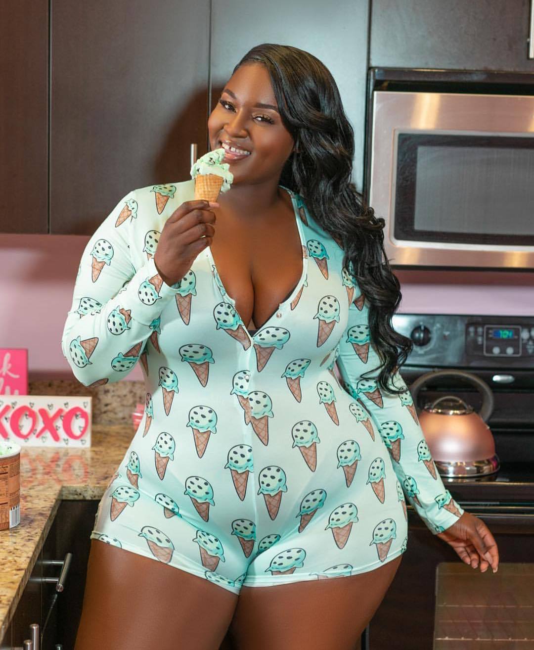 Explosive Element Printing Sexy European And American Plus Size Homewear One-piece Pajamas