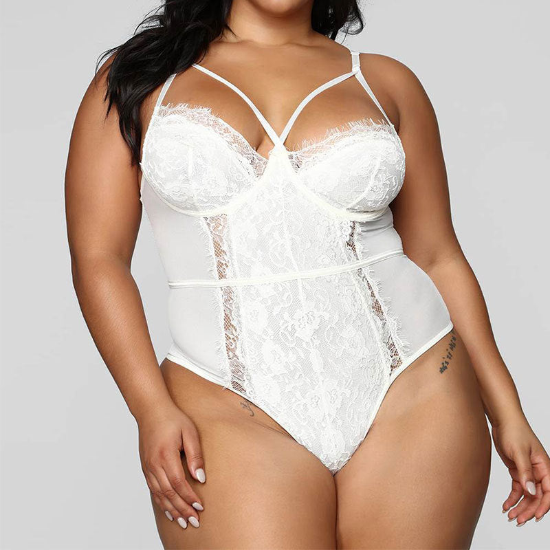 Sexy Lace Suspenders For Plus Size Onesies