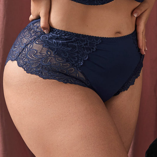 Lace Plus Size Women's Triangle High Waist Underwear